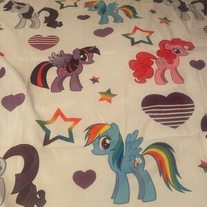 My Little Pony Twin 3 Piece Sheet Set white/pink/Rainbows/Hearts/Stars by Hasbro